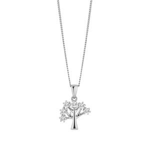 Preciosa Stříbrný náhrdelník Strom života s kubickými zirkony 5376 00