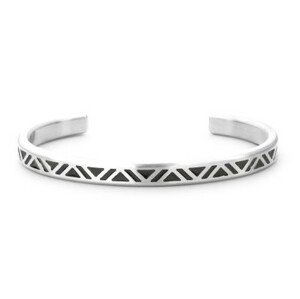 Rebel&Rose Pevný otevřený náramek z oceli Bangle Brushed Black Triangle RR-MB007-S 19 cm - L