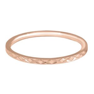 Troli Pozlacený minimalistický prsten z oceli s jemným vzorem Rose Gold 60 mm