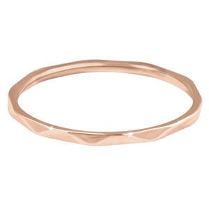 Troli Minimalistický pozlacený prsten s jemným designem Rose Gold 52 mm