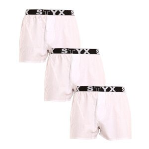 3PACK pánské trenky Styx sportovní guma bílé (3B1061) S