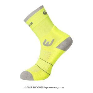 WALKING letní turistické ponožky reflexní žlutá/šedá, 43-47