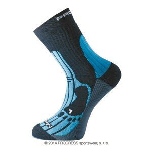 MERINO turistické ponožky černá/modrá/šedá, 6-8