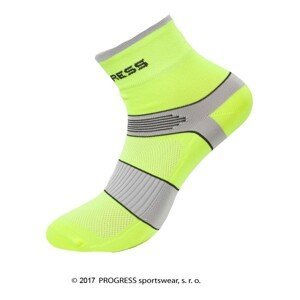 Cyklistické ponožky CYCLING reflexní žlutá/šedá, 35-38