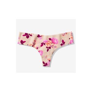 Dámské kalhotky - tanga PINK Victoria's Secret No show Beige floral, S