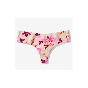 Dámské kalhotky - tanga PINK Victoria's Secret No show Beige floral, L