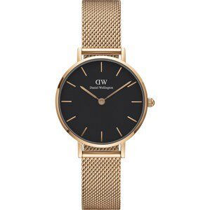 Daniel Wellington Analogové hodinky 'Classic Petite 28 Melrose DW00100217'  růžově zlatá / černá