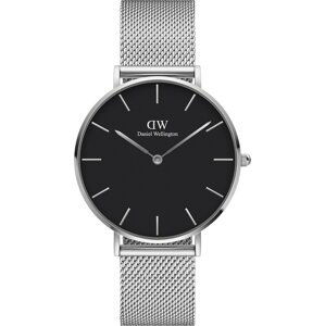 Daniel Wellington Analogové hodinky 'Petite Sterling S Black'  stříbrná