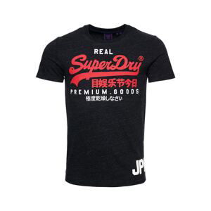 Superdry Tričko  červená / černý melír / bílá