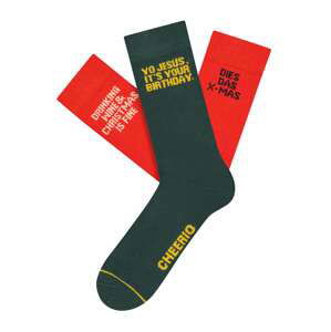 CHEERIO* Ponožky 'Wisechristmas'  žlutá / červená / bílá