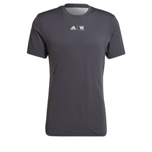 ADIDAS SPORTSWEAR Funkční tričko 'New York'  tmavě hnědá / šedá / černá / bílá