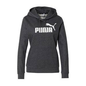 PUMA Sportovní mikina  tmavě šedá / bílá