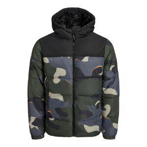 JACK & JONES Přechodná bunda 'Chili'  tmavě šedá / khaki / jasně oranžová / černá