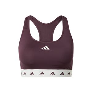 ADIDAS PERFORMANCE Sportovní podprsenka  vínově červená / bílá