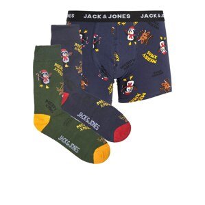 JACK & JONES Boxerky 'PENGUIN XMAS'  námořnická modř / zelená / červená / bílá