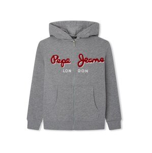 Pepe Jeans Mikina  šedá / burgundská červeň / bílá