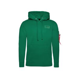 ALPHA INDUSTRIES Mikina  zelená / bordó / bílá