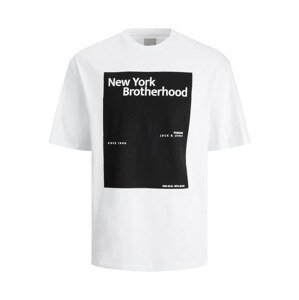 JACK & JONES Tričko 'Brotherhood'  černá / bílá