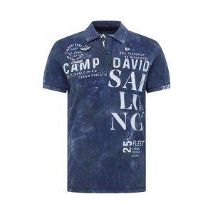 CAMP DAVID Tričko 'Batik'  tmavě modrá / bílá