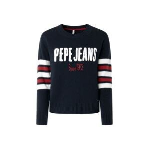 Pepe Jeans Svetr 'Bobby'  námořnická modř / tmavě červená / bílá