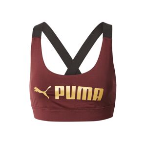 PUMA Sportovní podprsenka  zlatá / vínově červená