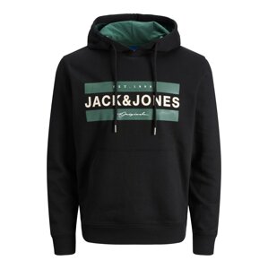 JACK & JONES Mikina 'Friday'  smaragdová / černá / bílá