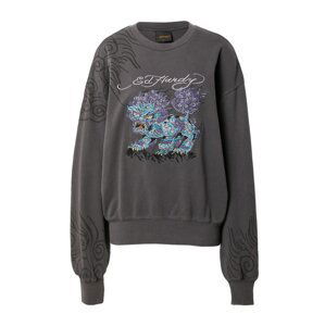 Ed Hardy Mikina  modrá / světle fialová / černá / bílá