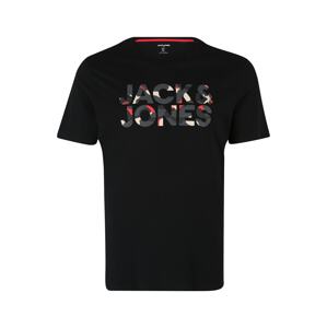 Jack & Jones Plus Tričko  krémová / tmavě šedá / červená / černá