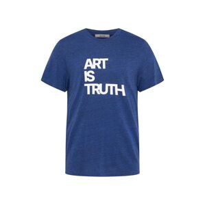 Zadig & Voltaire Tričko 'ART IS TRUTH'  modrý melír / bílá