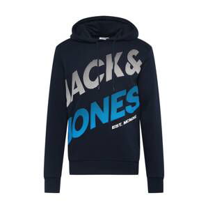 JACK & JONES Mikina 'FORMATION'  námořnická modř / azurová / bílá