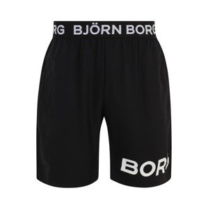 BJÖRN BORG Sportovní kalhoty  černá / bílá