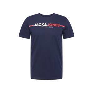 JACK & JONES Tričko 'FREDERIK'  námořnická modř / červená / bílá