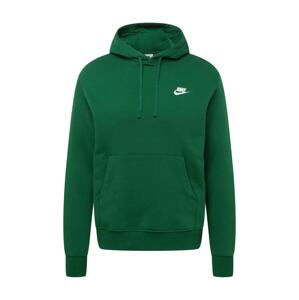 Nike Sportswear Mikina 'CLUB'  tmavě zelená / bílá