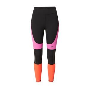 4F Sportovní kalhoty  oranžová / pink / černá