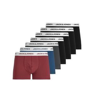 JACK & JONES Boxerky 'BRIKKI'  modrá / tmavě šedá / tmavě červená / černá