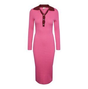 Y.A.S Úpletové šaty 'Minna'  světle růžová / burgundská červeň