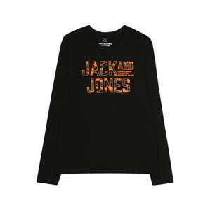 Jack & Jones Junior Tričko 'PEACE WALKER'  tmavě zelená / oranžová / černá