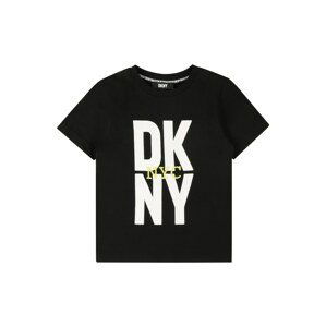 DKNY Tričko  žlutá / černá / bílá