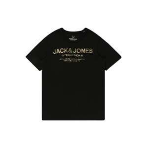Jack & Jones Junior Tričko  béžová / hnědá / khaki / černá