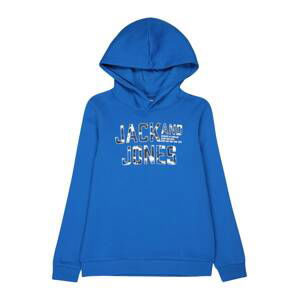 Jack & Jones Junior Mikina 'PEACE WALKER'  nebeská modř / černá / bílá