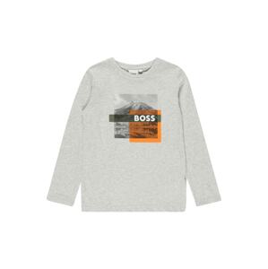 BOSS Kidswear Tričko  šedá / grafitová / oranžová