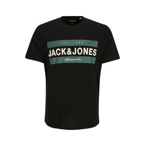 Jack & Jones Plus Tričko 'FRIDAY'  režná / smaragdová / černá