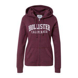 HOLLISTER Mikina  vínově červená / bílá