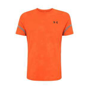 UNDER ARMOUR Funkční tričko 'Rush Emboss'  šedá / oranžová / černá