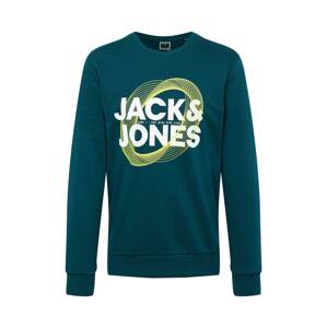 JACK & JONES Mikina 'LUCA'  světle zelená / tmavě zelená / bílá