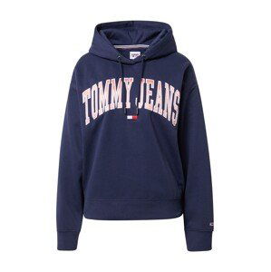 Tommy Jeans Mikina  marine modrá / grenadina / bílá