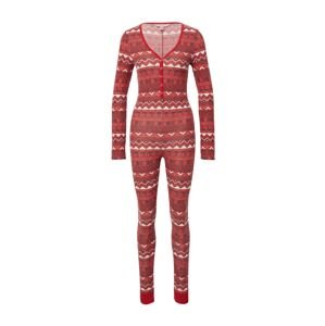 Hunkemöller Pyžamo 'Onesie'  červená / burgundská červeň / bílá