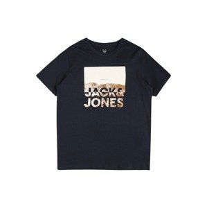 Jack & Jones Junior Tričko 'Alfie'  krémová / námořnická modř / světle hnědá