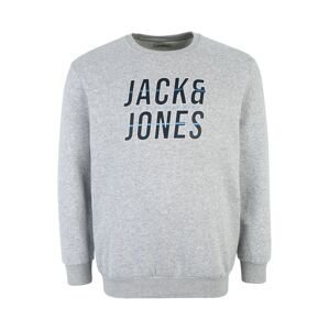 Jack & Jones Plus Mikina 'Xilo'  světlemodrá / tmavě modrá / šedý melír / bílá