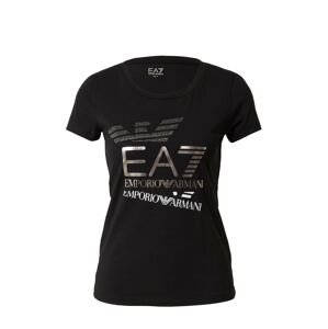 EA7 Emporio Armani Tričko  bronzová / černá / bílá